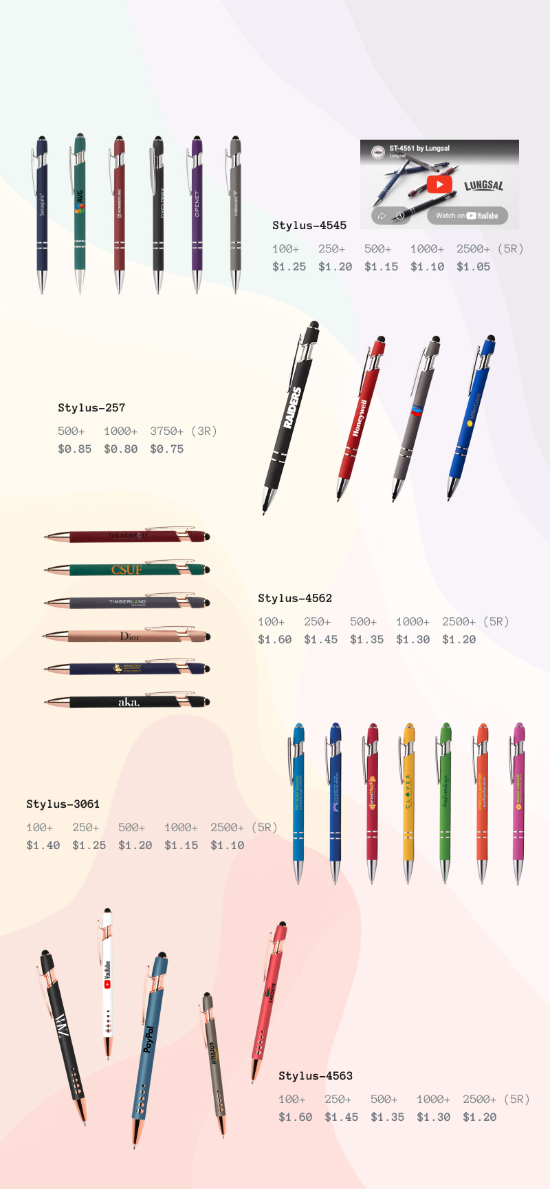 Lungsal's Most Popular Stylus Pens (Part One)